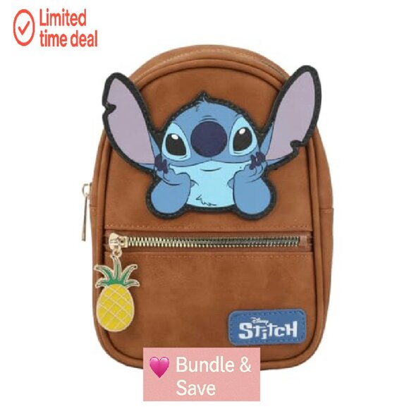 Stitch Applique Sling Bag 7.4" Adjustable Strap Faux Suede PU - Picture 4 of 8